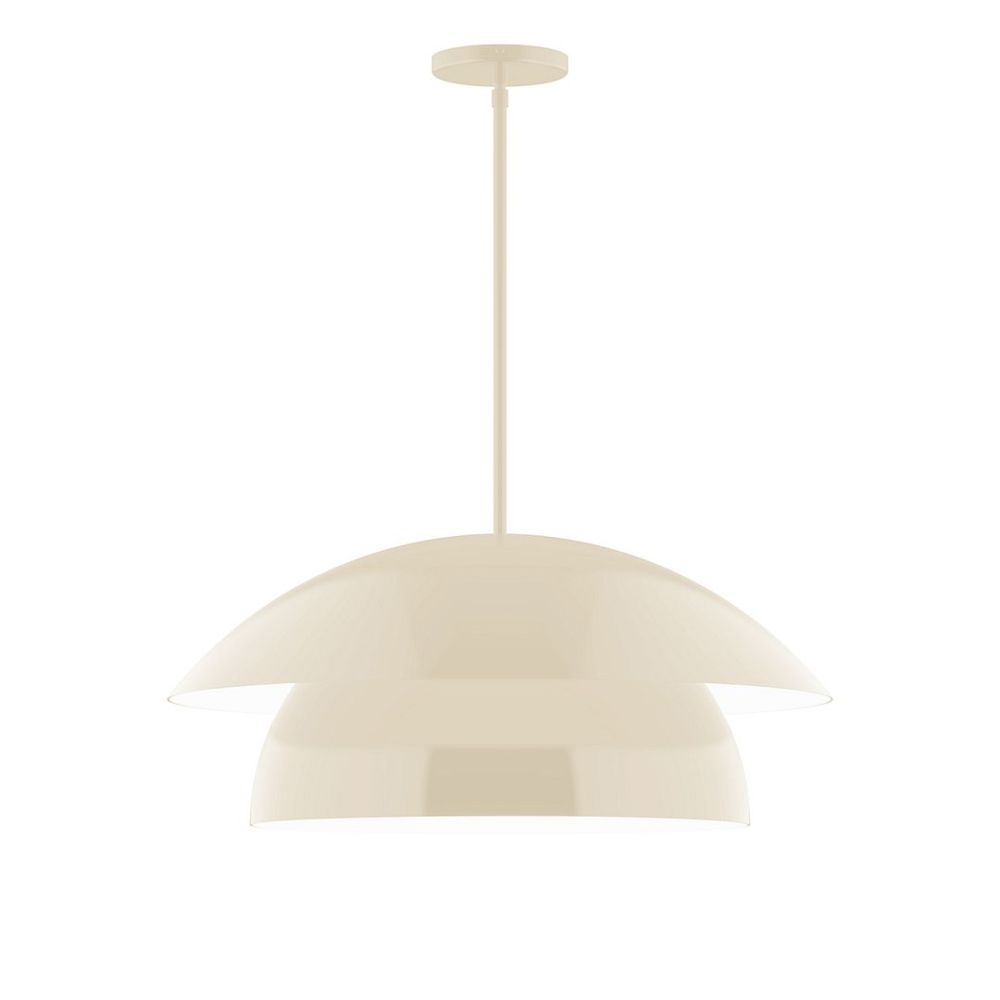 Montclair Lightworks STGX447-16-L13 24" Nest LED Stem Hung Pendant, Cream